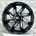 RIN 22X10 8-180 R1 SPORT 2210 GLOSS BLACK MACHIN FACE+MILLED RIVETS ET-10 CB124