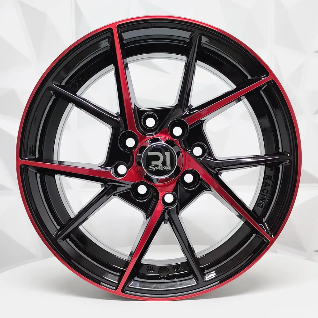 RIN 14X5.5 4-100/114.3 R1 SPORT RGW5844 BLACK MACHINE FACE+RED ET35 CB73.1 