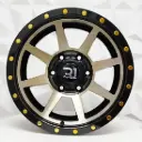 RIN 16X8 6-139.7 R1 SPORT QC821 BRONZE FACE ML BLACK RIVETS GOLD ET0 CB110