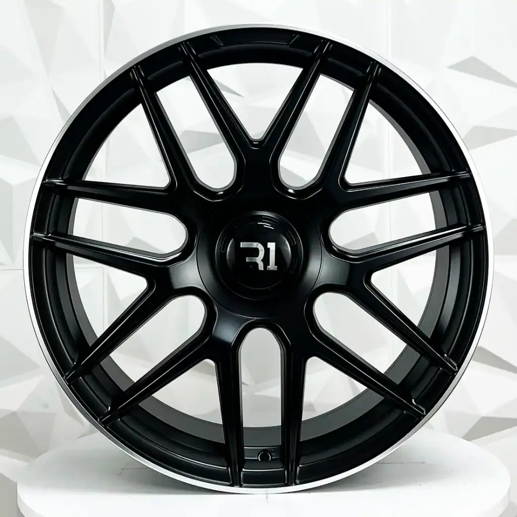 RIN 20X9.5 5-112 R1 SPORT H933 MATTE BLACK MACHINE LIP ET43 CB66.45