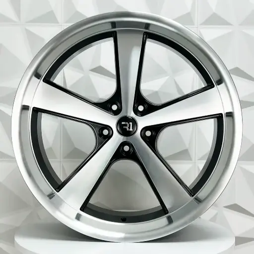 [224504F] RIN 22X9 5-127 R1 SPORT QC5205 BLACK MACHINE FACE MACHINE LIP ET15 CB78.3